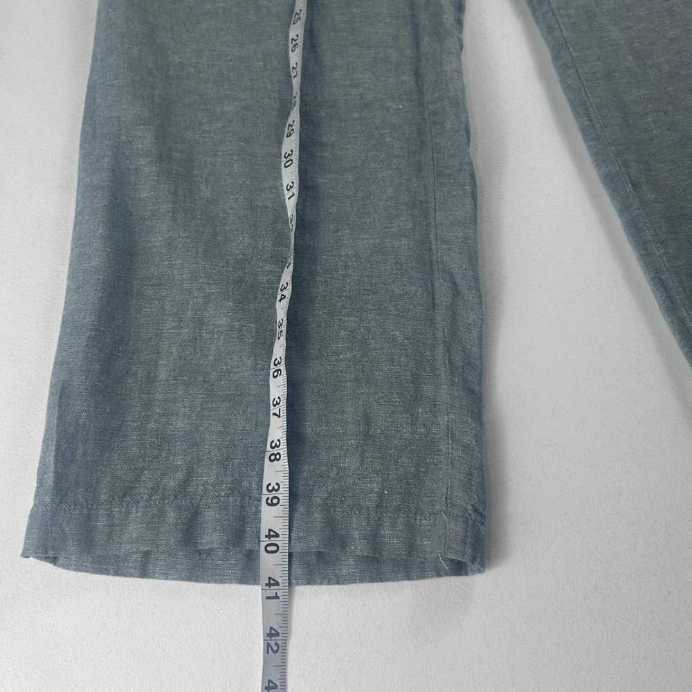 Liz‎ Claiborne Womens XL Wide Leg Linen Blend Pants Dark Forest Green 343436 NWT
